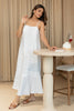 Linen Waves Slip Dress- Marble White