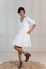 MADONNA LINEN V-NECK DRESS - Off -White