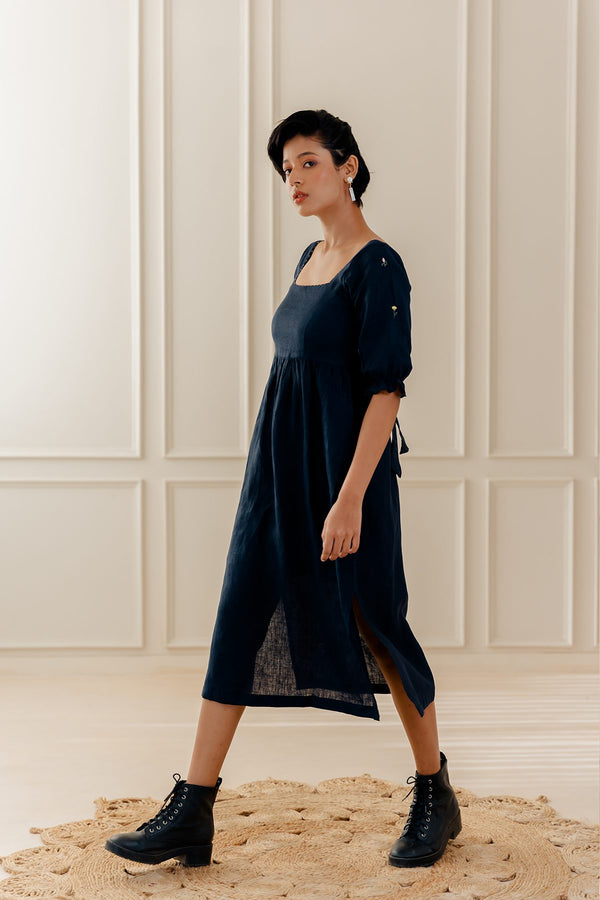 Maisa Linen Dress - Blue