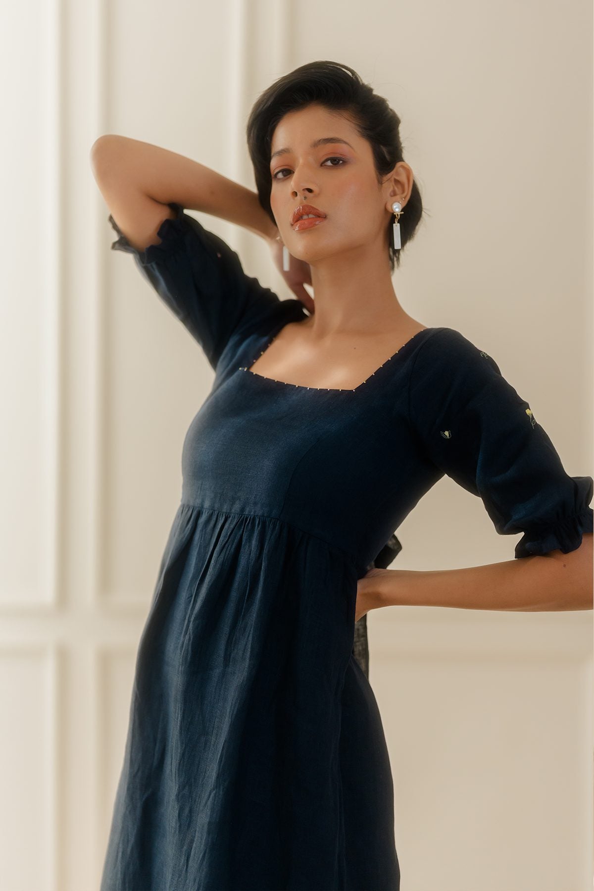 Maisa Linen Dress - Blue