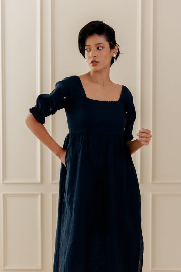 Maisa Linen Dress - Blue