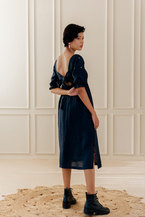 Maisa Linen Dress - Blue