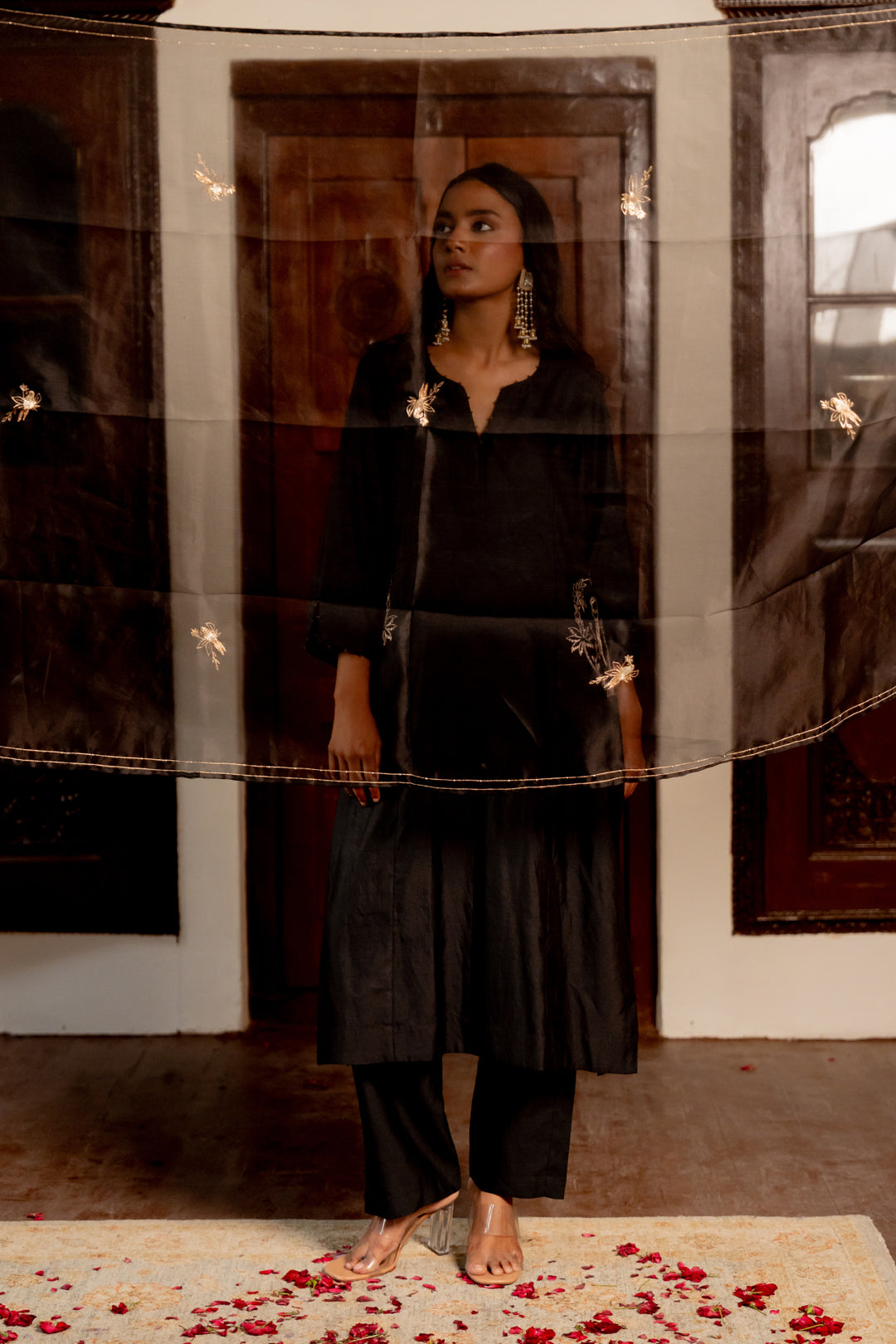 Organza silk dupatta