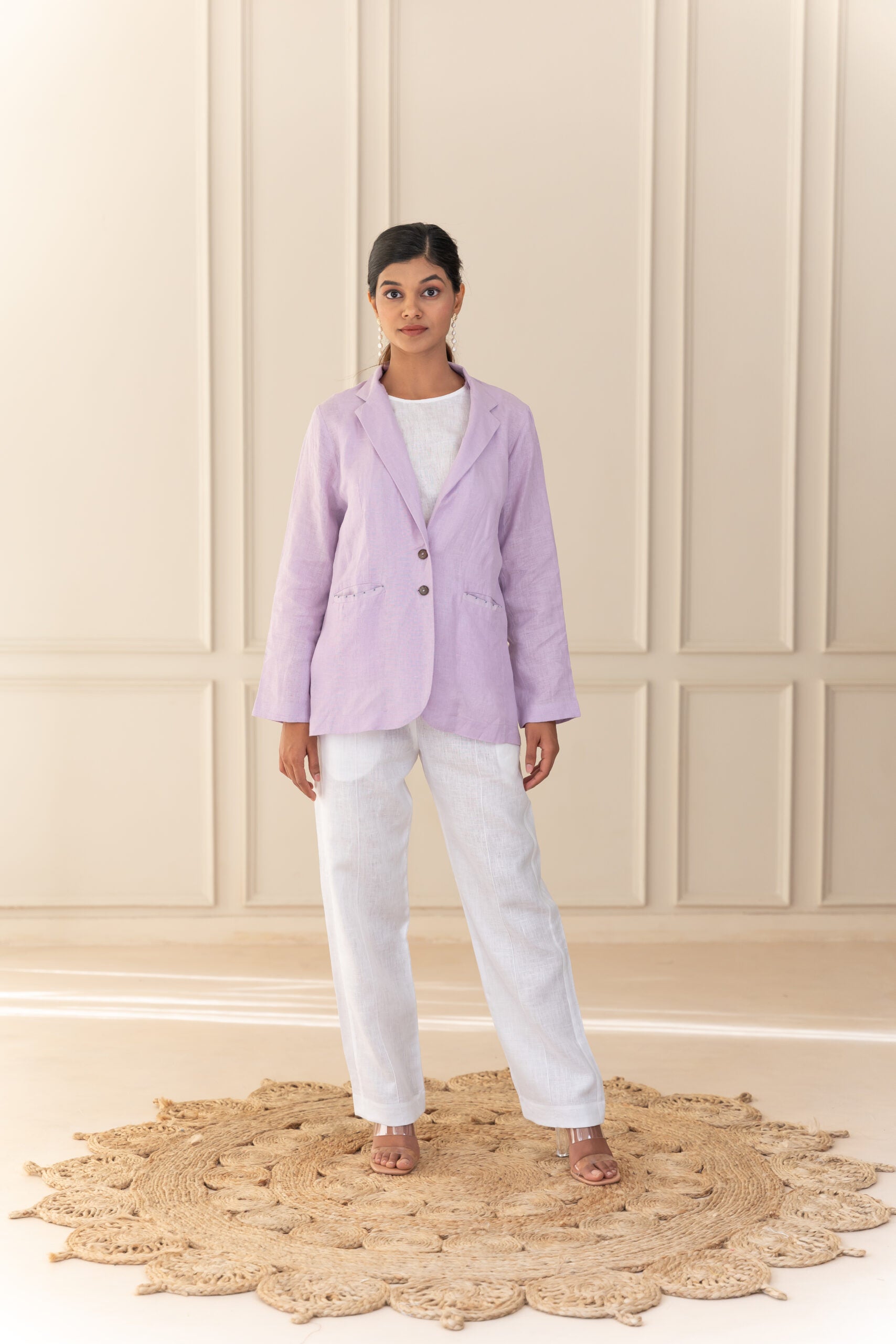 Maya Linen Narrow Pants - White