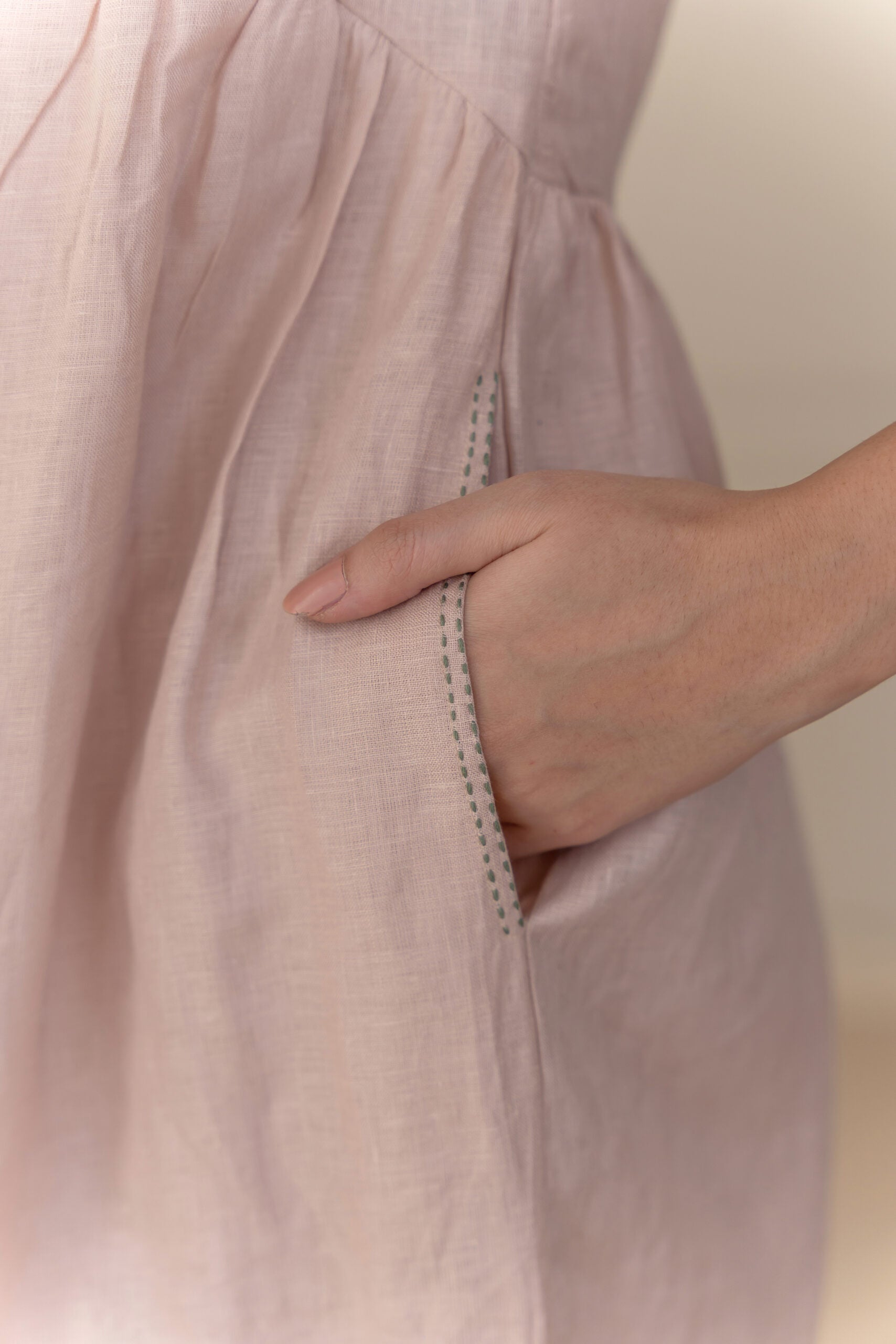 MEADOW LINEN DRESS - Beige