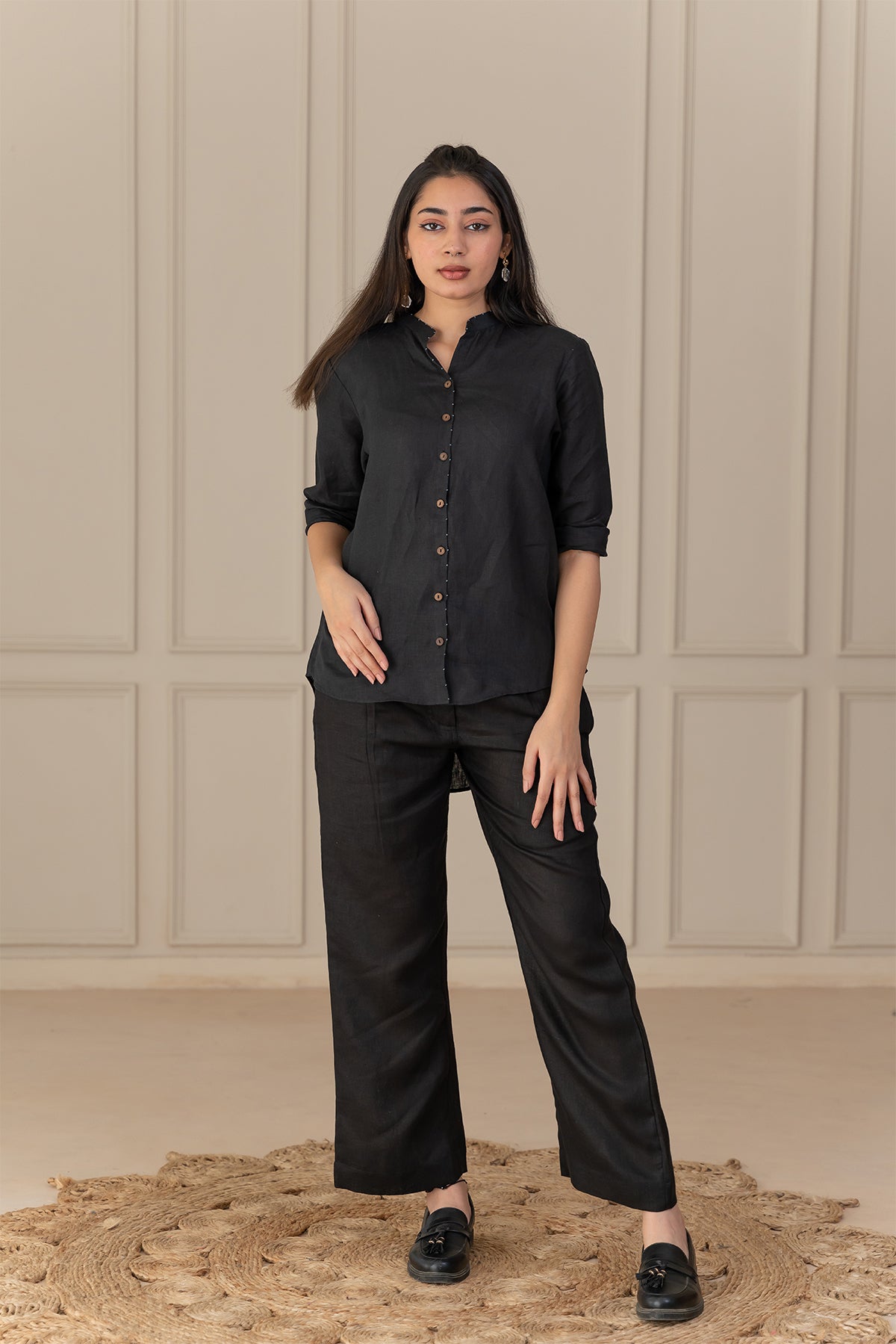 Milano Linen Shirt - Black