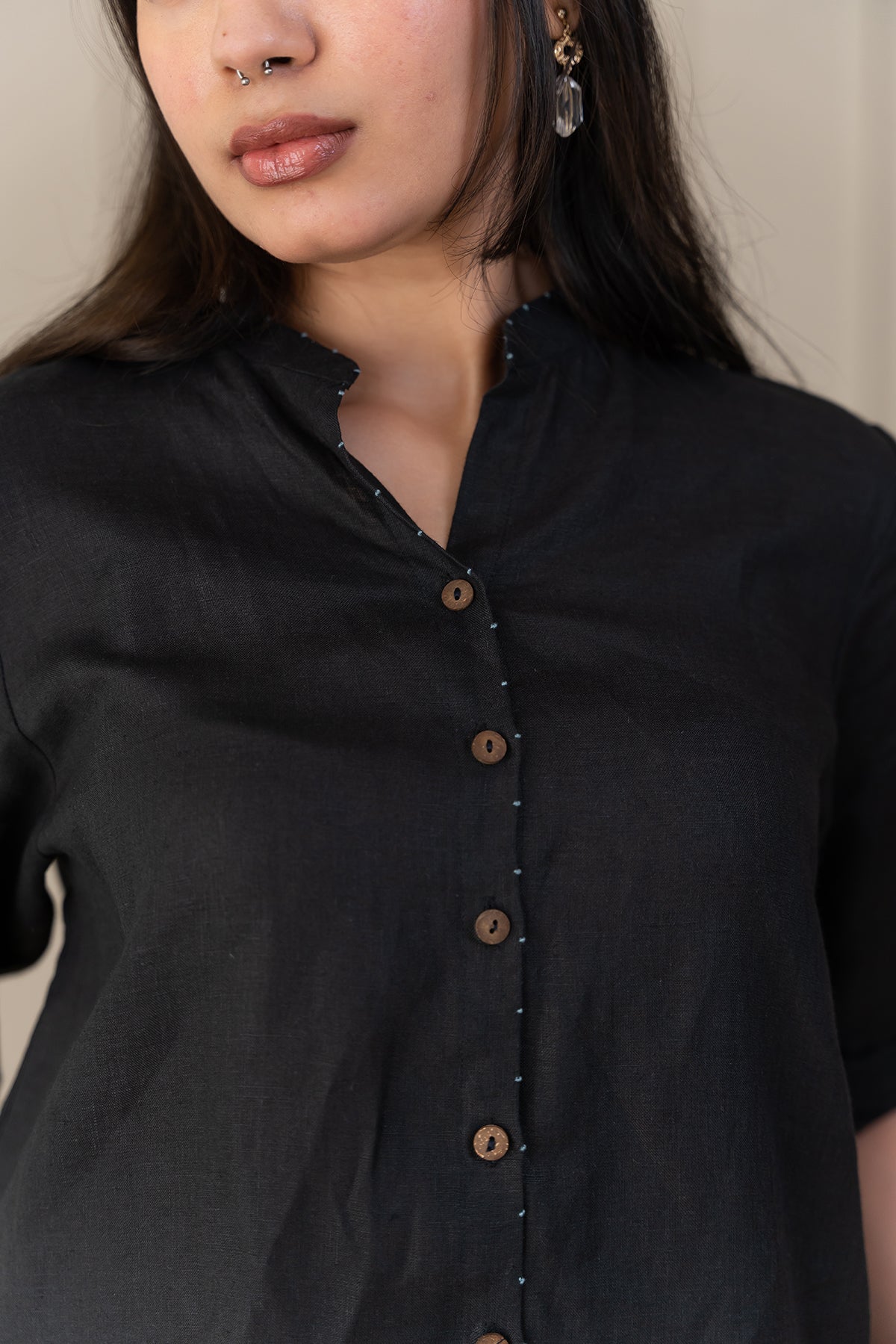 Milano Linen Shirt - Black