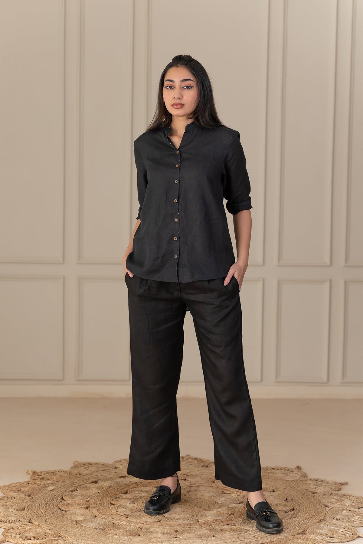 Milano Linen Shirt - Black