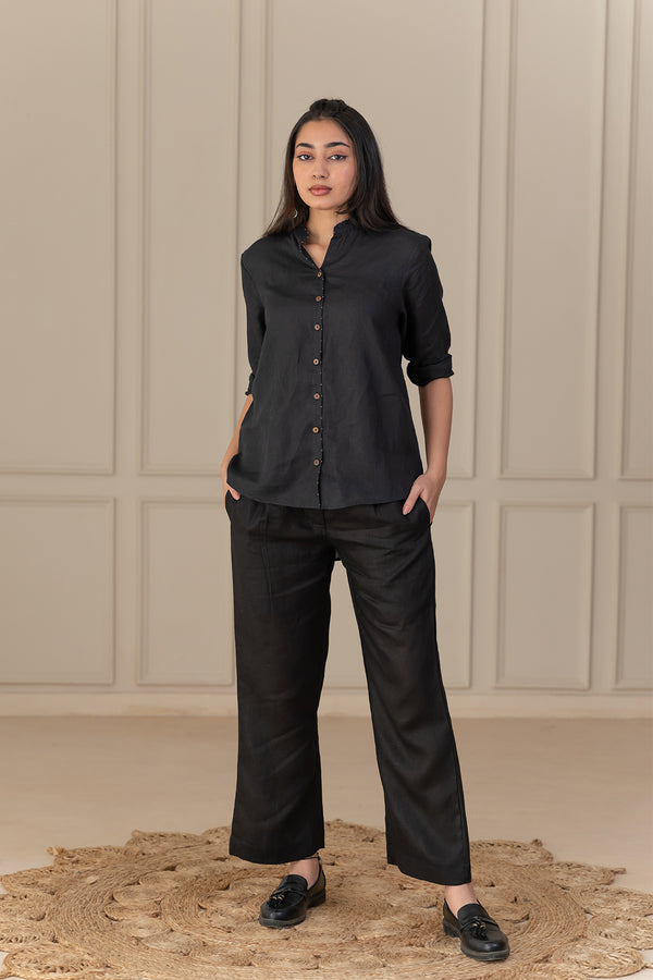 Milano Linen Shirt - Black