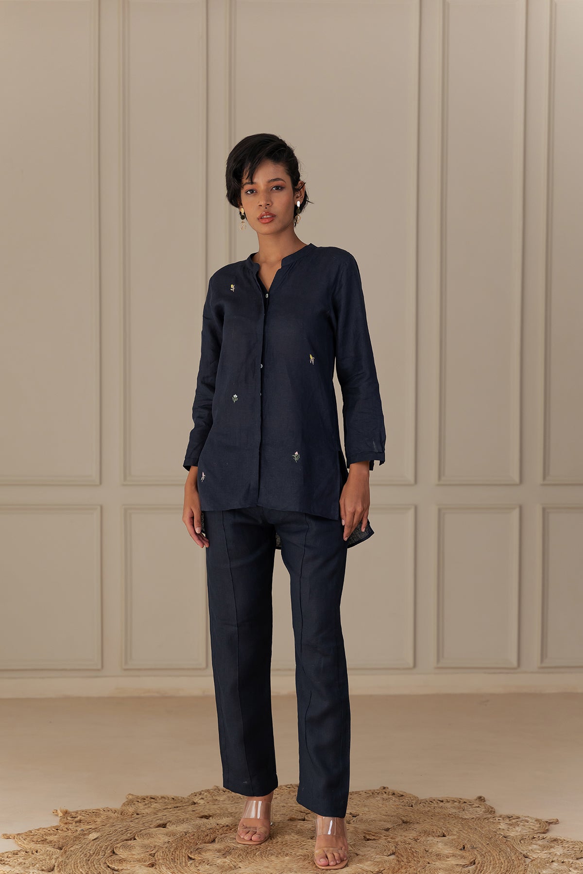 MONA LINEN SHIRT - Blue