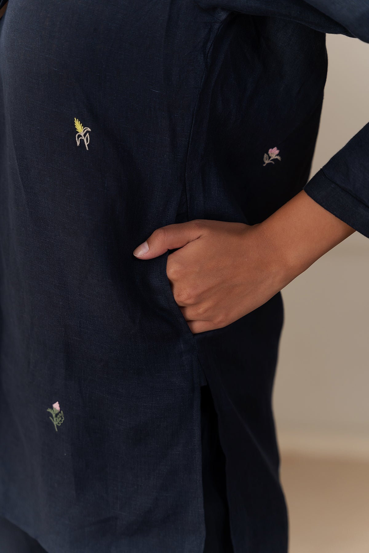 MONA LINEN SHIRT - Blue