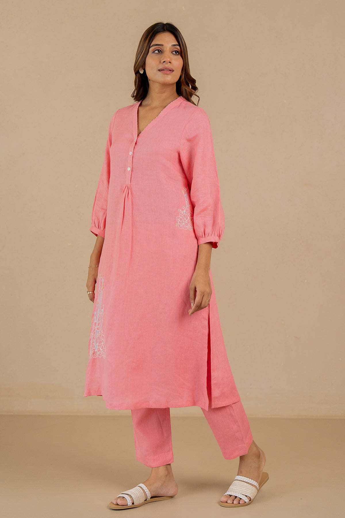 Maya-Linen-Narrow-Pants-Flamingo-Pink-