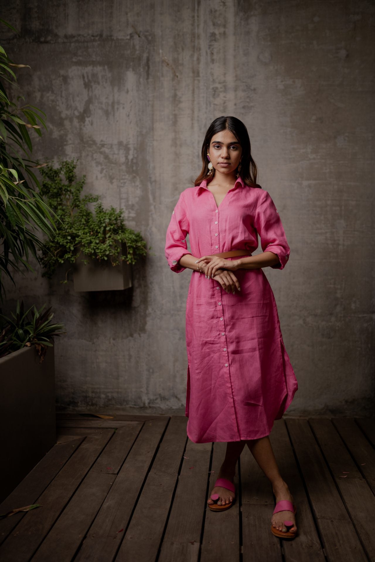 Melisma shirt dress - Bright Pink
