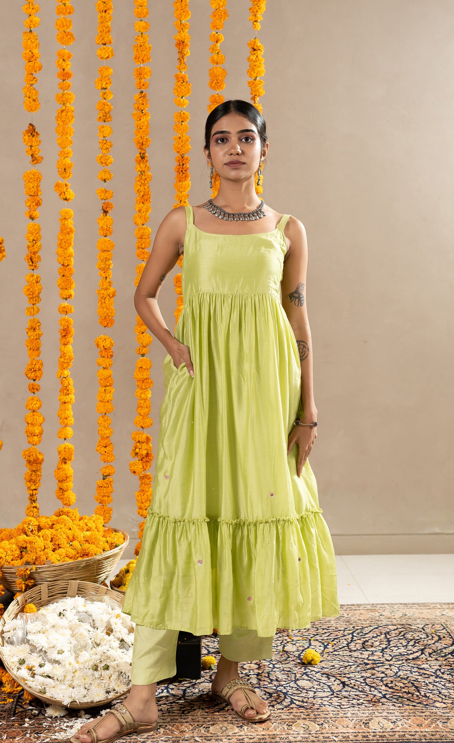 Nalini Dress - Pristine Green