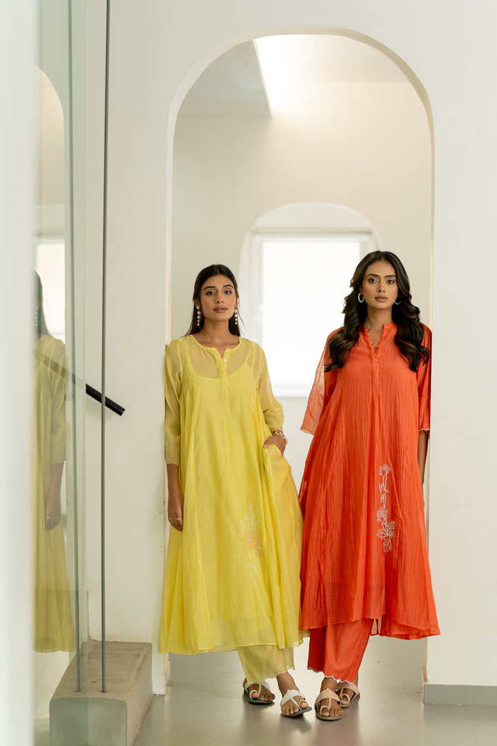 Orchid-Chanderi-Silk-Kali-Kurta-and-Pant-Set-Apricot-