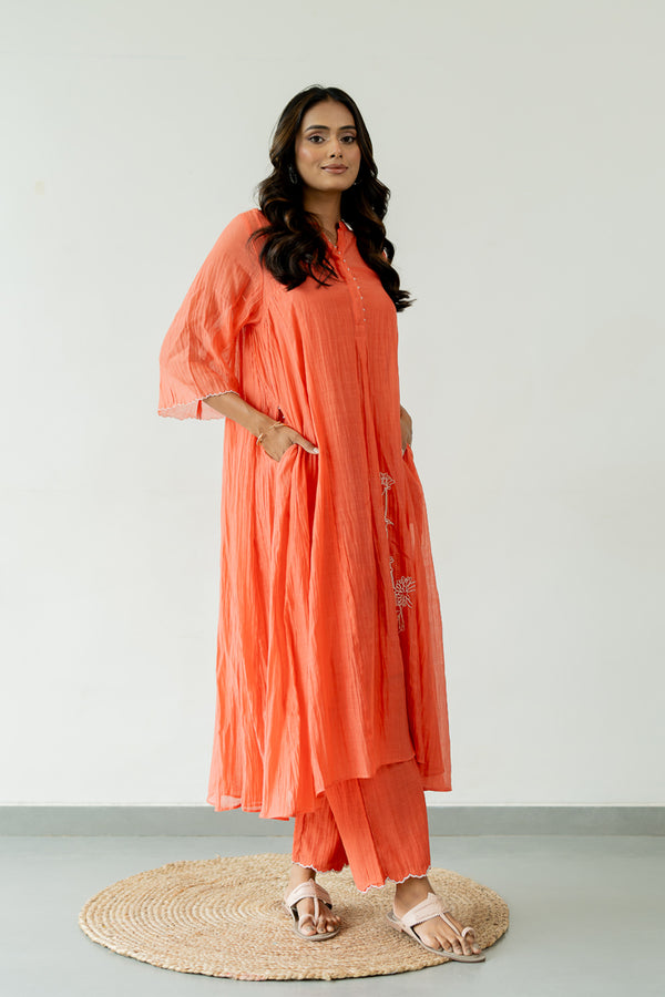 Orchid-Chanderi-Silk-Kali-Kurta-and-Pant-Set-Apricot-