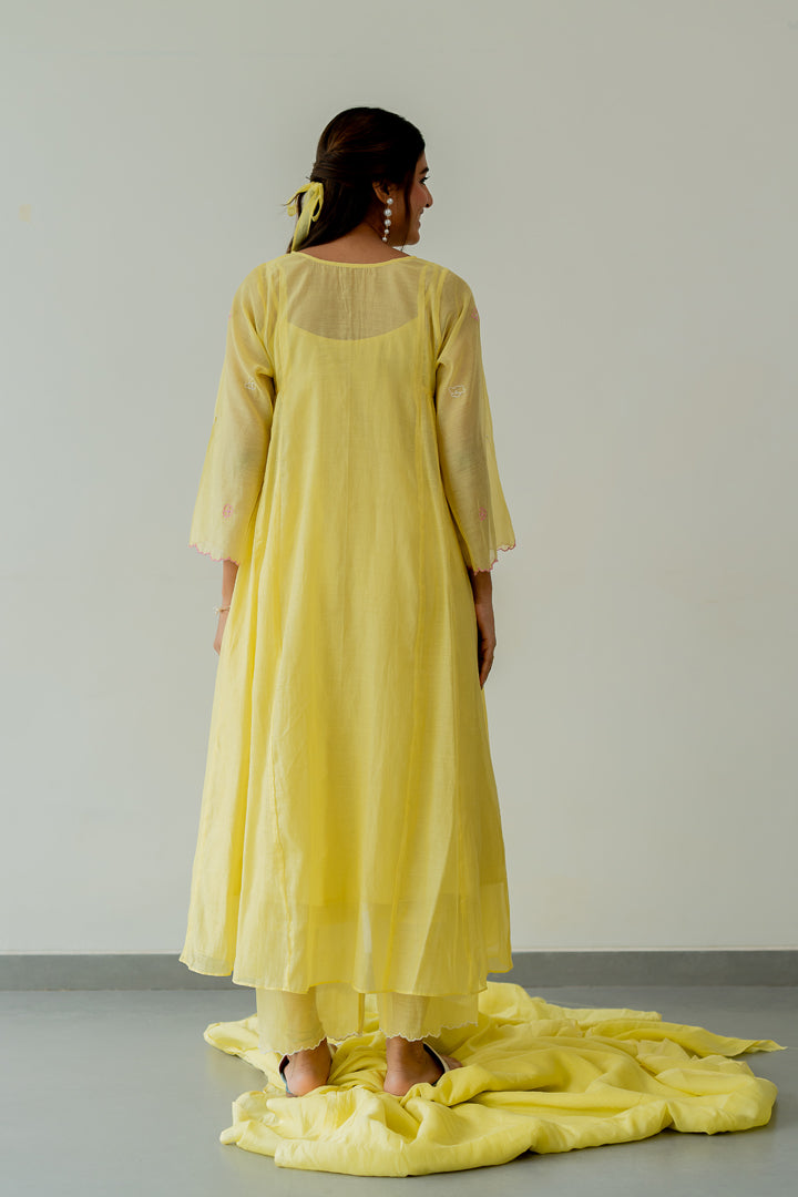 Orchid-Chanderi-Silk-Kali-Kurta-and-Pant-Set-Lemon-Yellow-