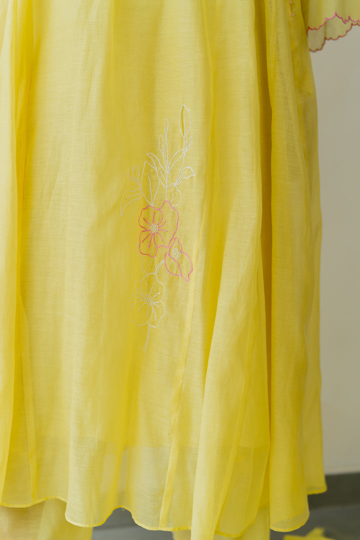Orchid-Chanderi-Silk-Kali-Kurta-and-Pant-Set-Lemon-Yellow-