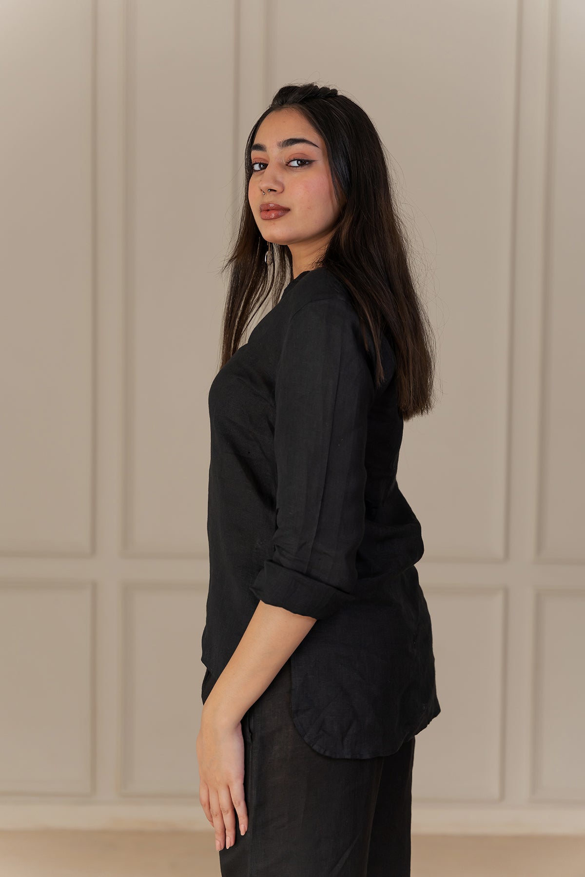Pamela Linen Shirt - Black