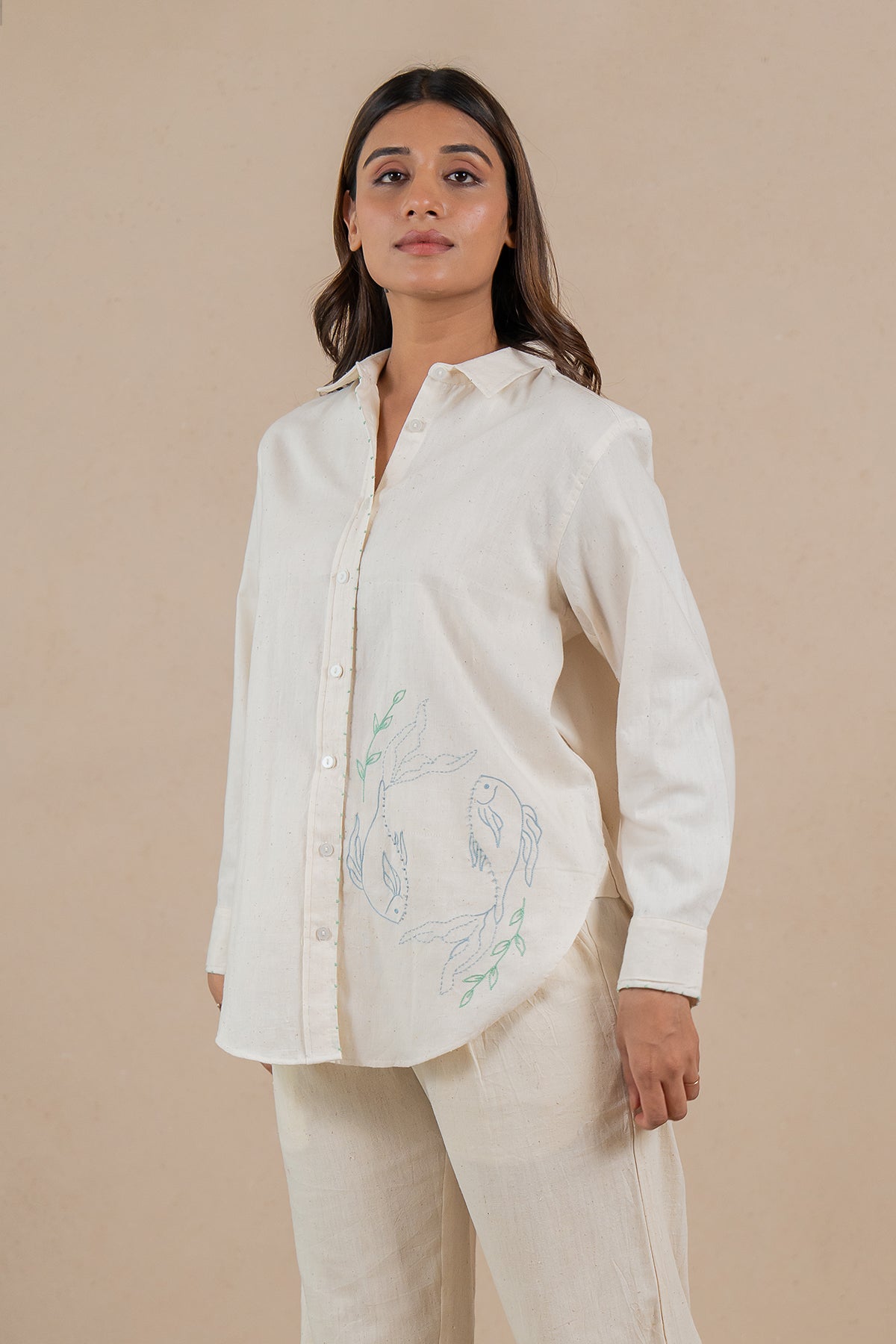 Pisces Kala Cotton Shirt - Off white