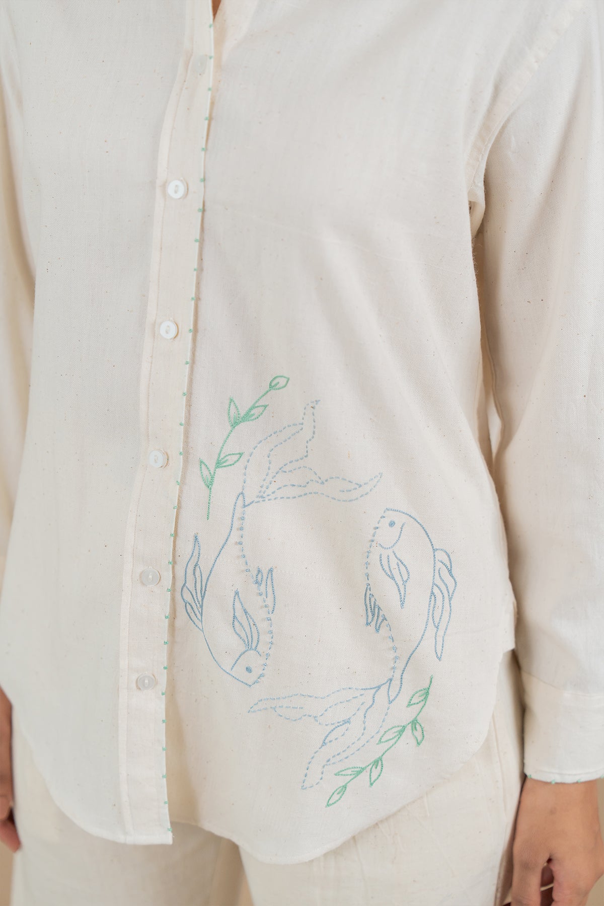 Pisces Kala Cotton Shirt - Off white