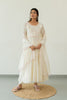 Pankhudi Chanderi Anarkali Kurta and Pant Set- Ivory White