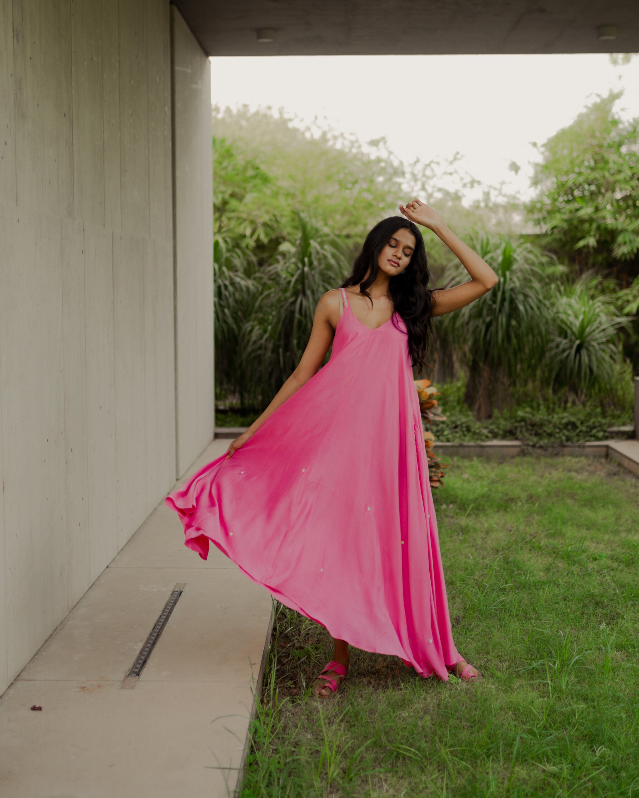 Kalki Handkerchief Dress - Pink