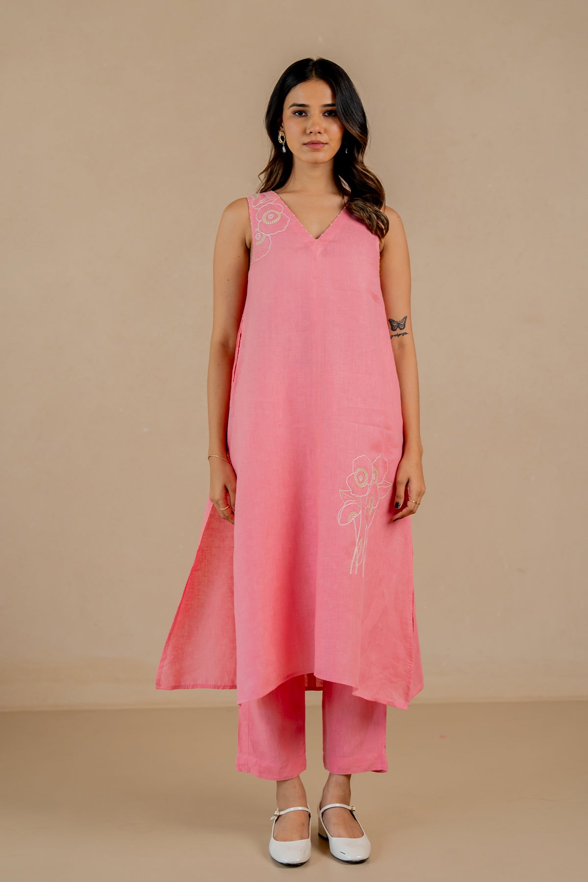 Raga-A-Line-Kurta-and-Pant-Flamingo-Pink-