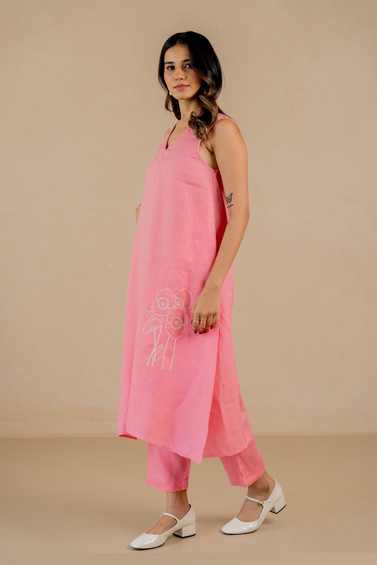 Raga A-Line Kurta and Pant - Flamingo Pink