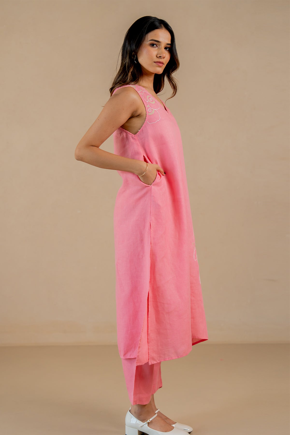 Raga-A-Line-Kurta-and-Pant-Flamingo-Pink-