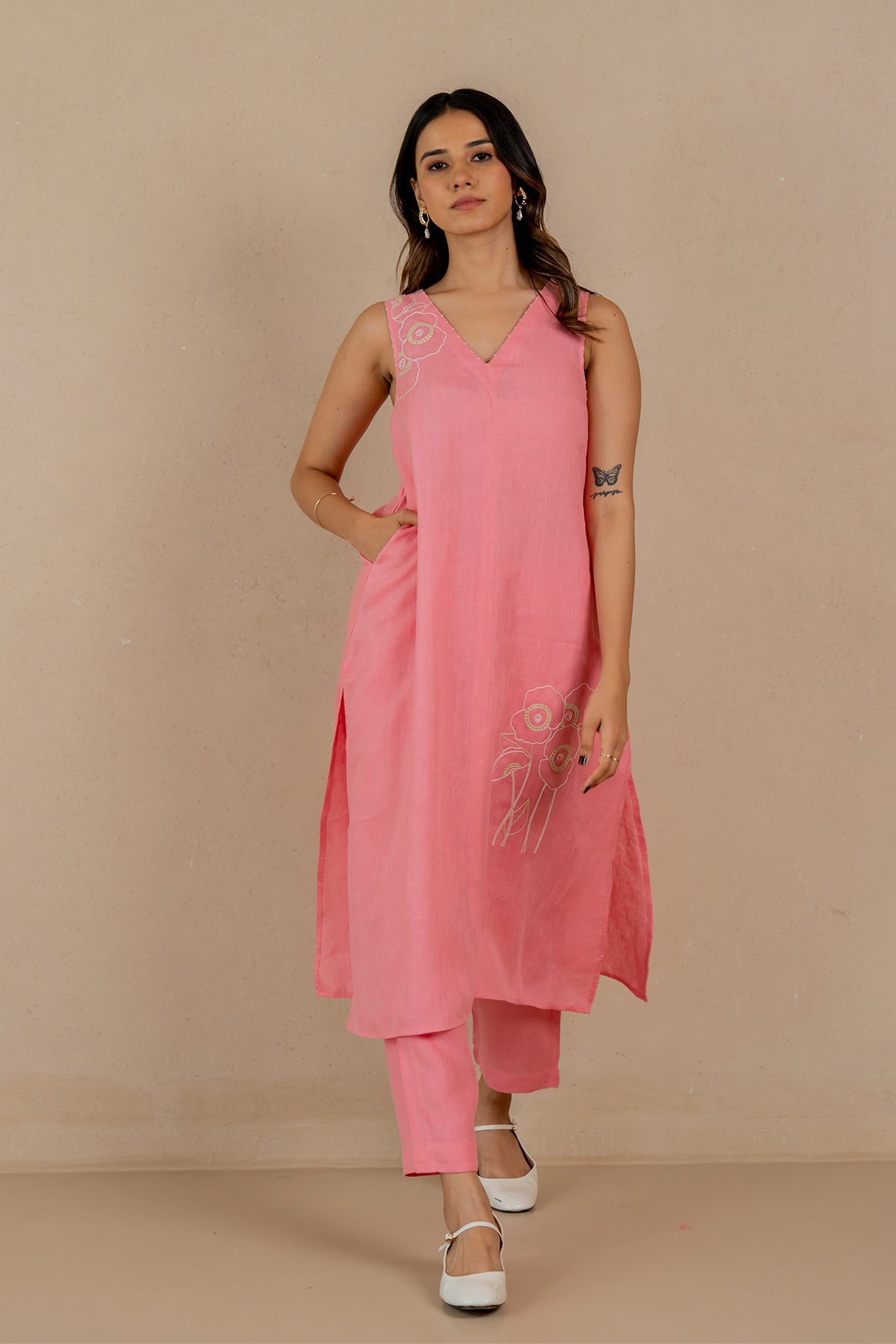 Raga-A-Line-Kurta-and-Pant-Flamingo-Pink-