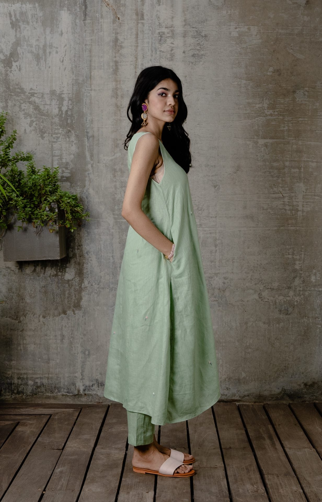 Raga A-line kurta - Pista