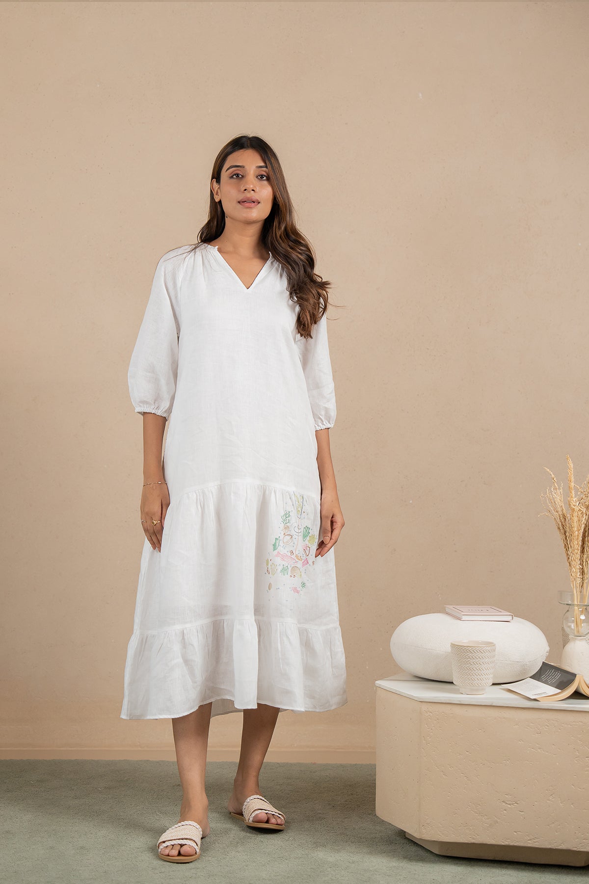 Rosa-Linen-Raglan-Dress-Marble-White-