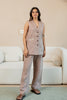 Ruth Linen Sleeveless Blazer with welt pockets - Mud