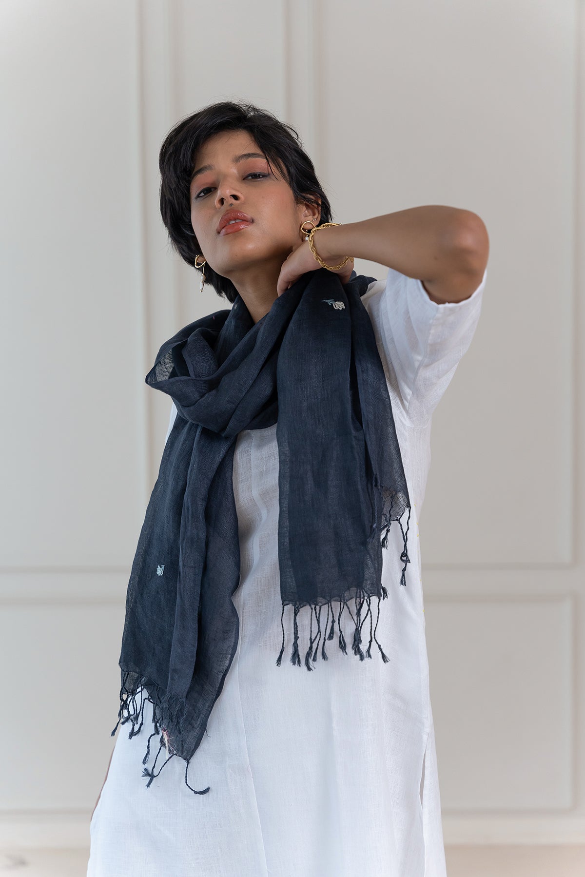 SOFIA LINEN KURTA SET - White