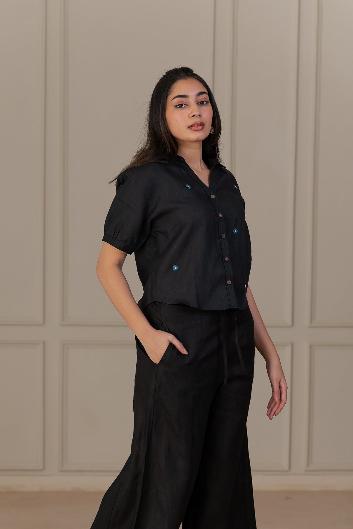 Sunshine Linen Shirt - Black