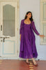 Saanjh Chanderi Silk Jacket - Purple