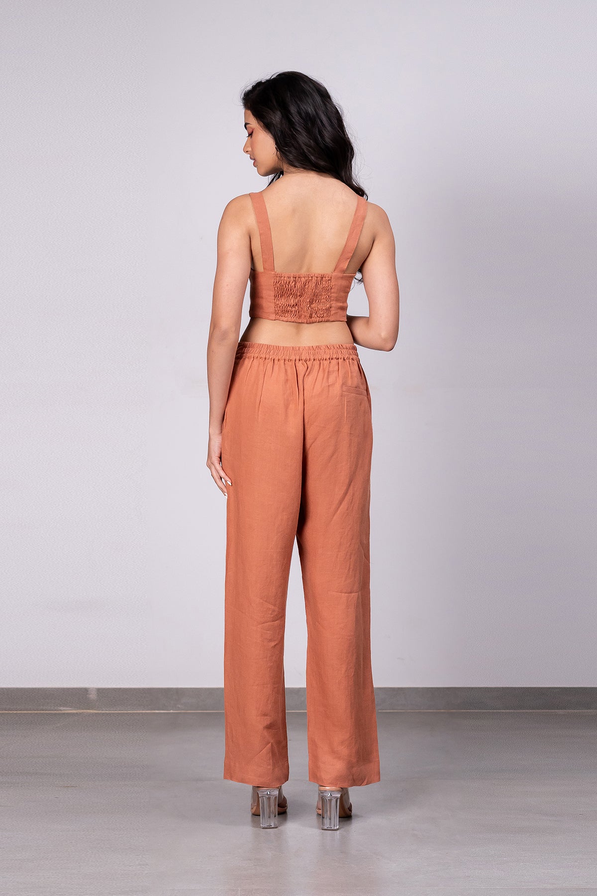 Sally Linen Top – Sand Brown