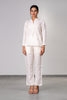 Stella Linen Half Placket Top - Off White