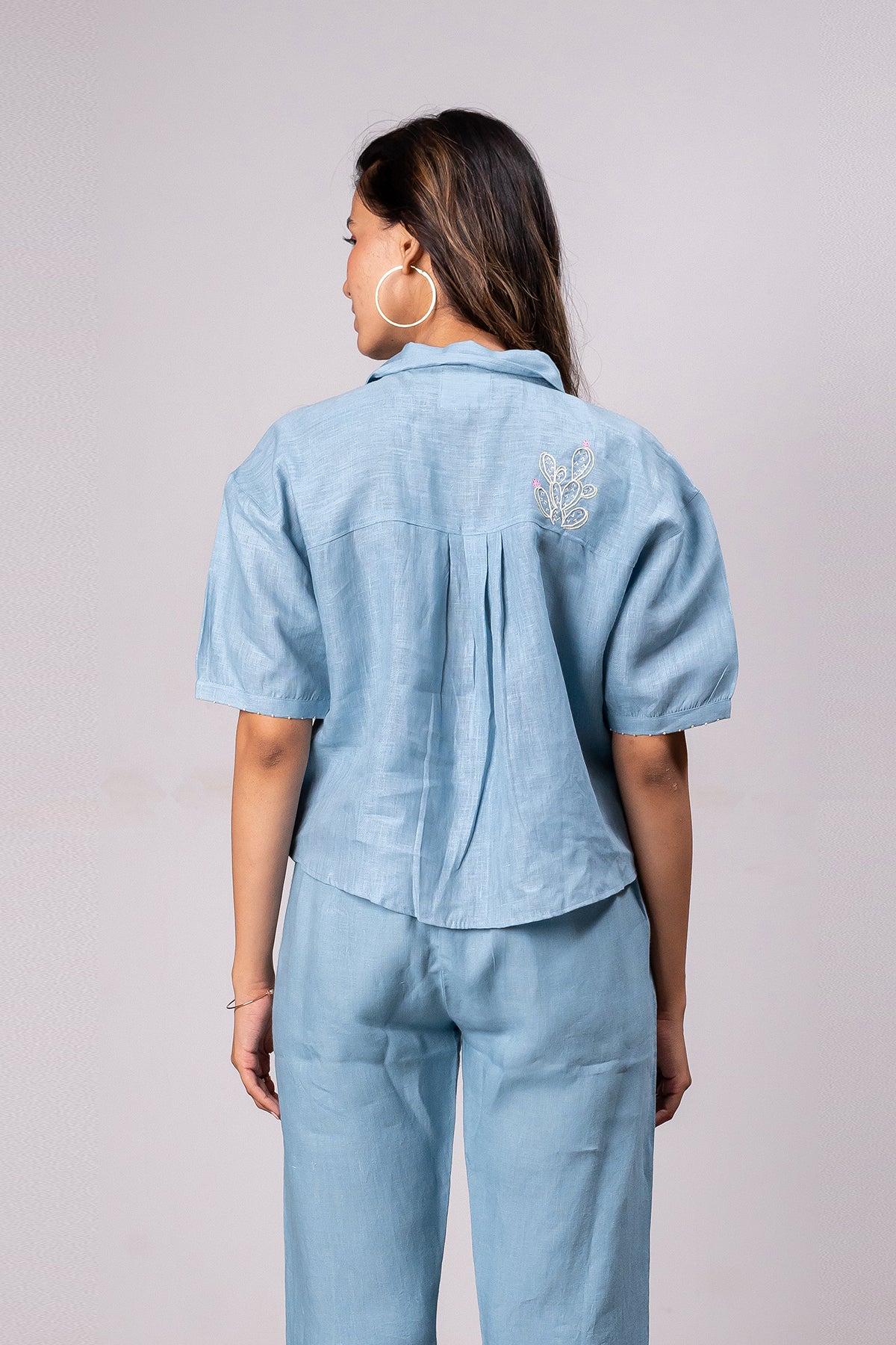 Sunshine Linen Shirt – Icy Blue