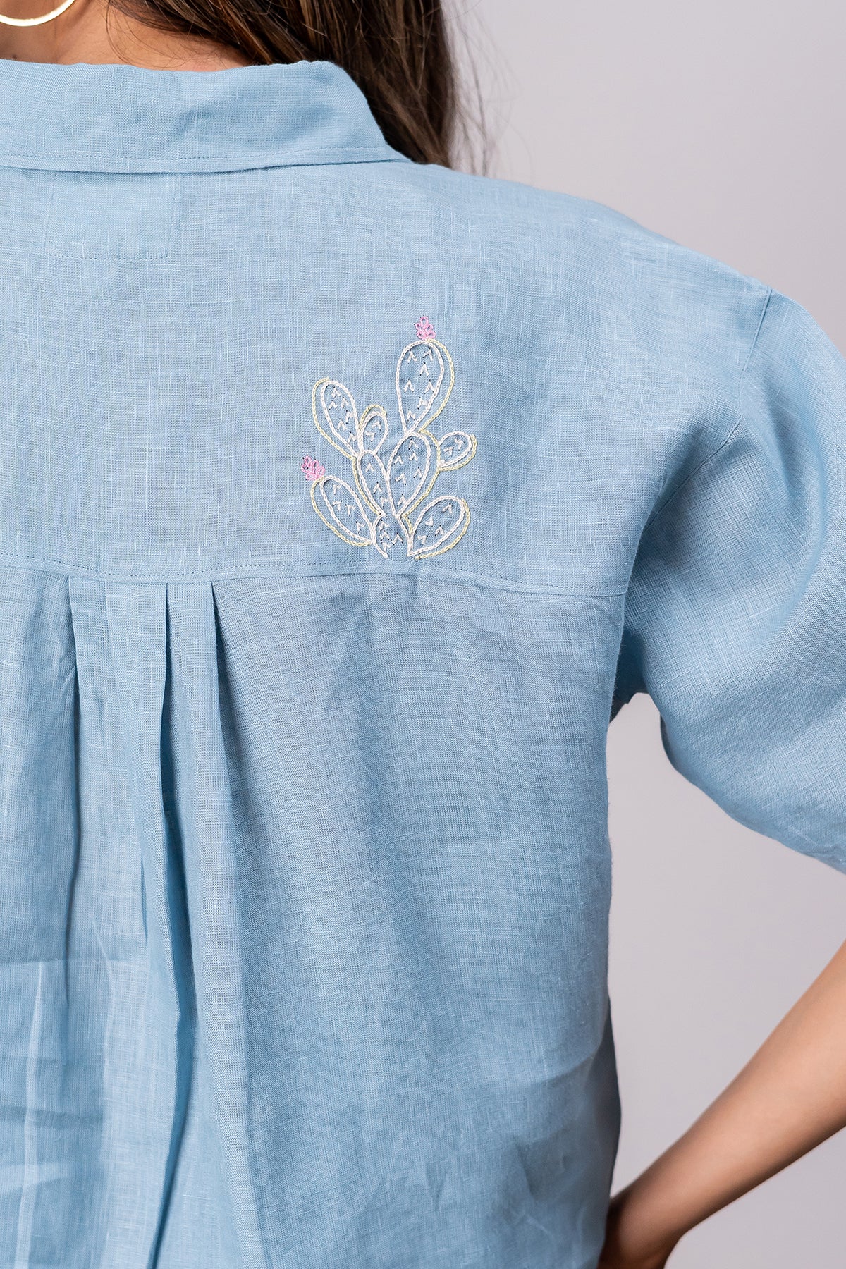 Sunshine Linen Shirt – Icy Blue