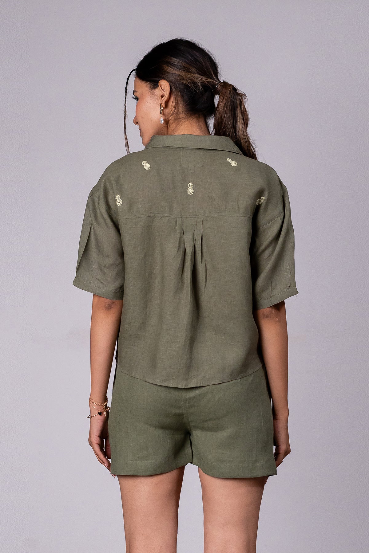 Sunshine Linen Shirt – Olive Green