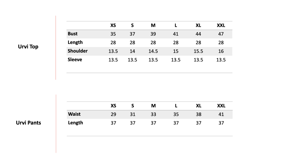Size Chart 1