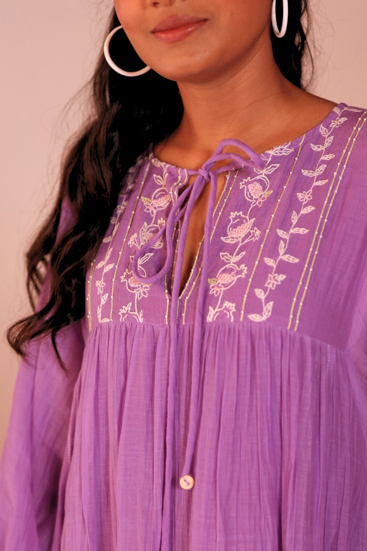 Drawstring front knot dress