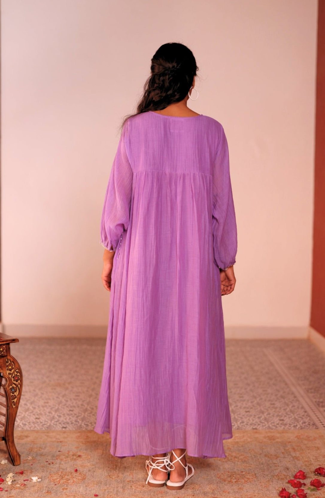 Drawstring front knot dress