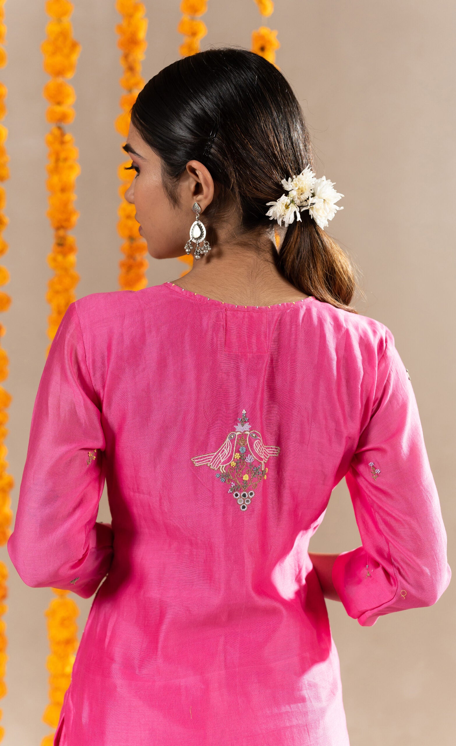 Vaani-Chanderi-Straight-Kurta-With-Pants-Pink-