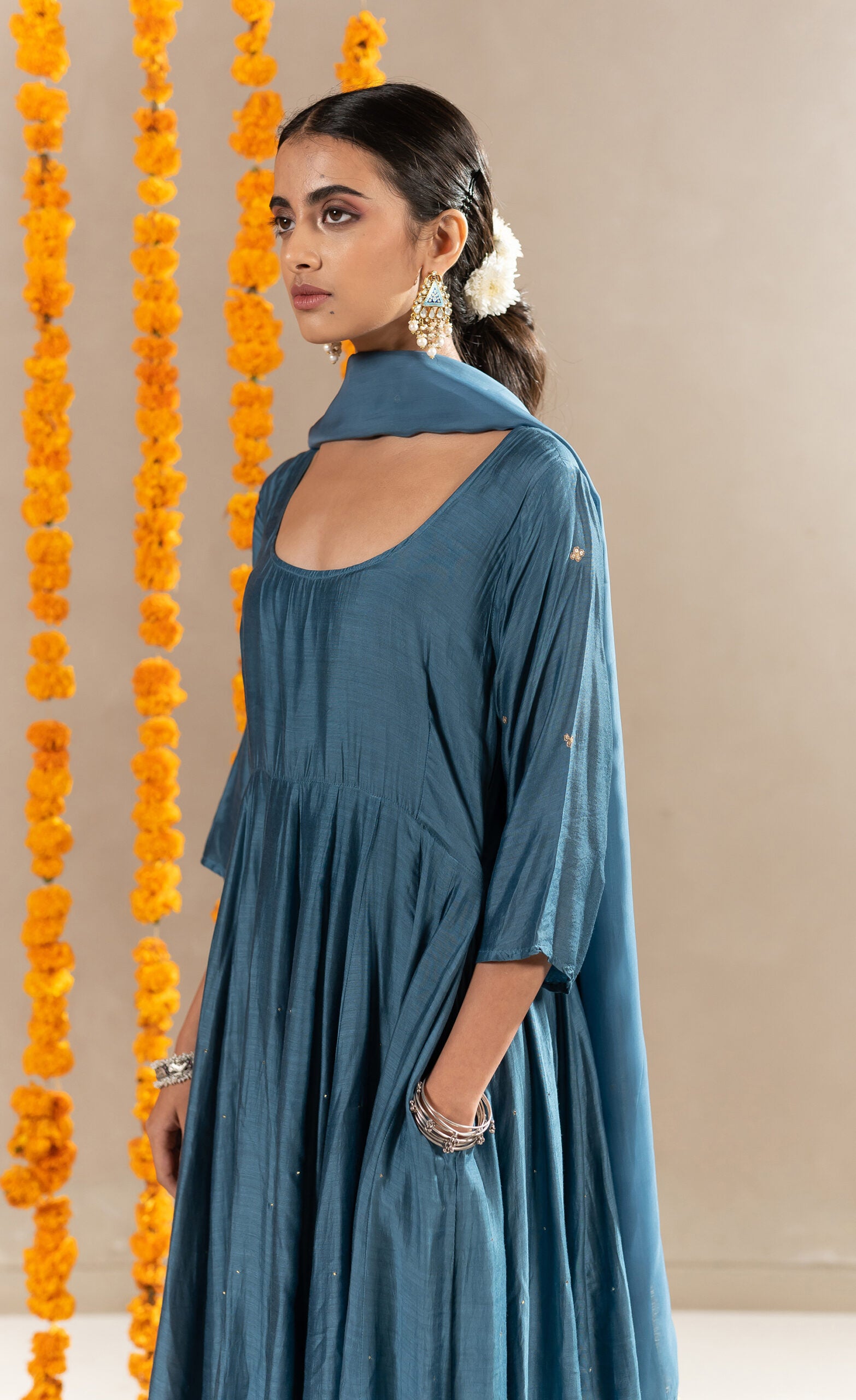 Vedica-Kali-Dress-With-Pants-Aegean-Blue-