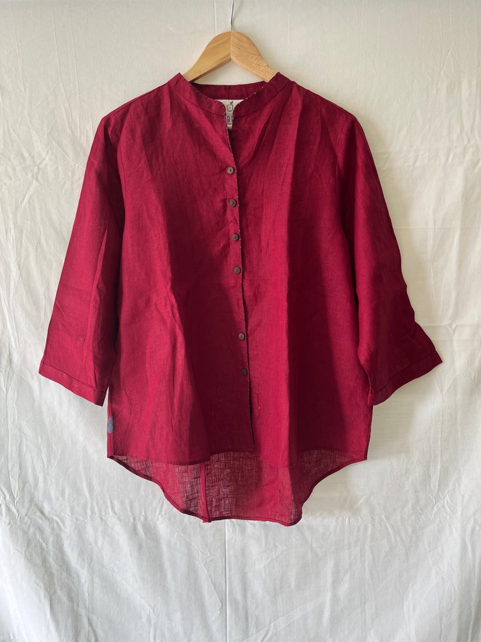Milano Linen Shirt - Red