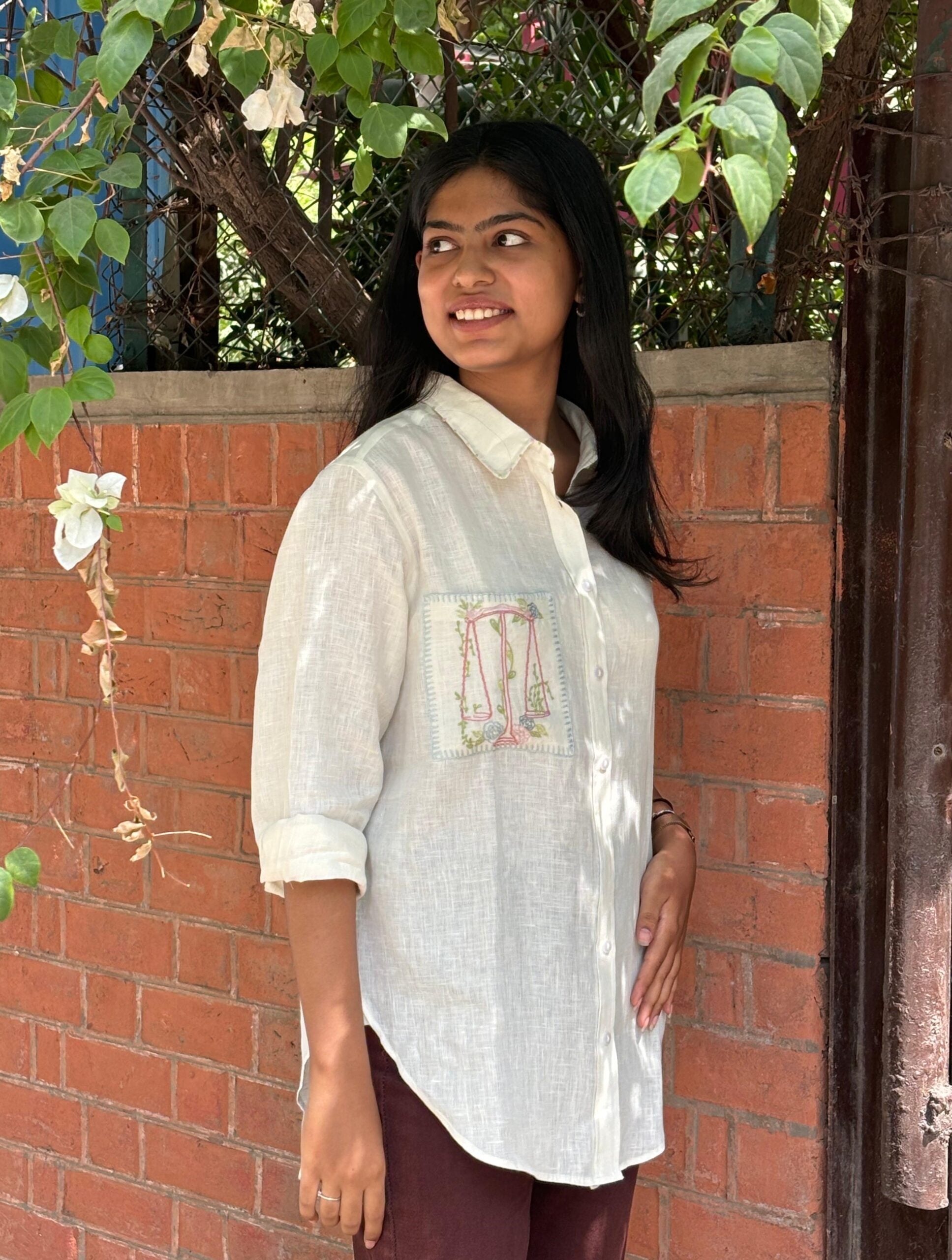 Libra Pocket Linen Shirt - Off white