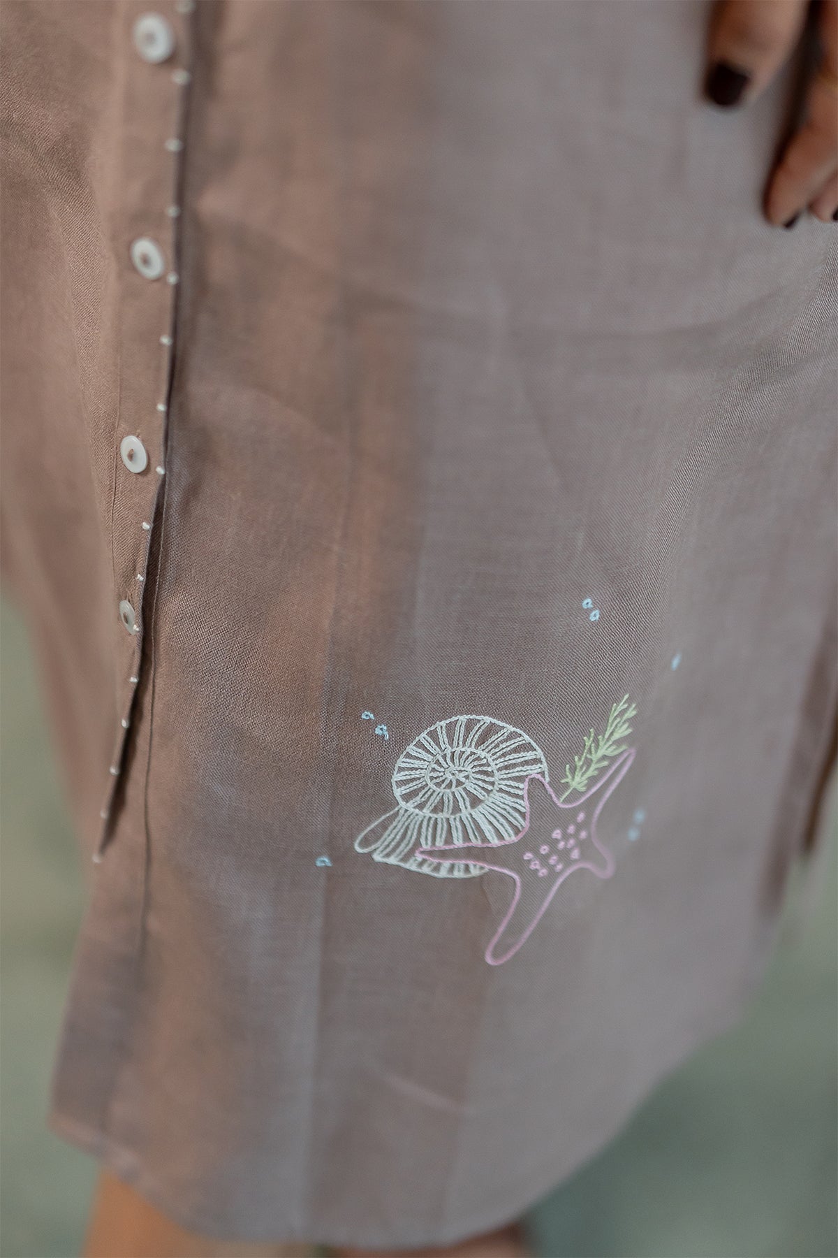 Yavie-Linen-Long-dress-with-Pockets-Mud-